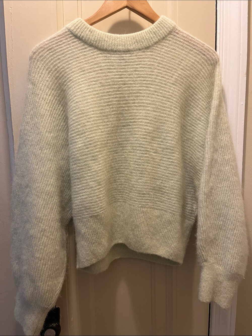 & Other Stories Soft Ribbed Crewneck Sweater in Light Green
